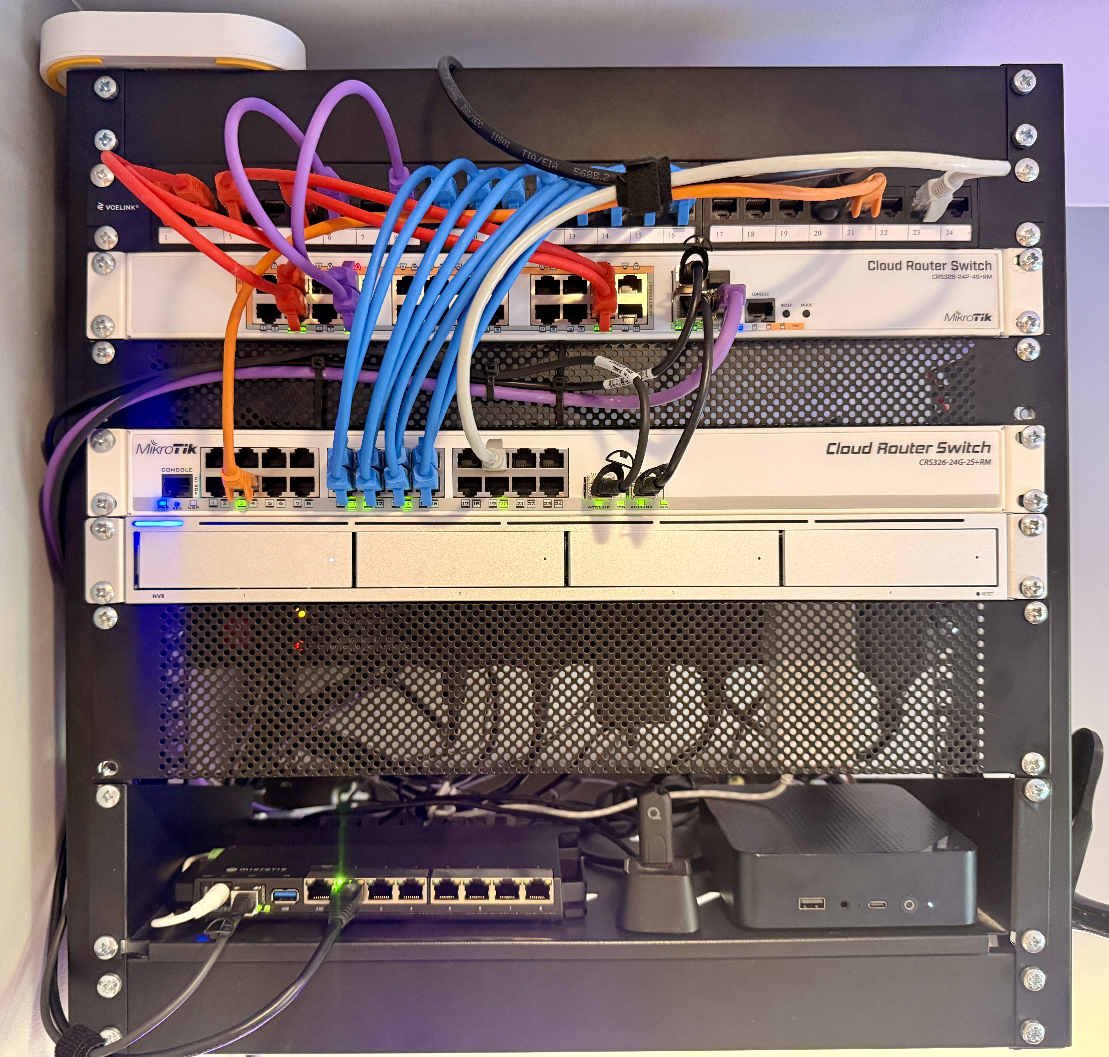 MikroTik and HomeLab rack infrastructure